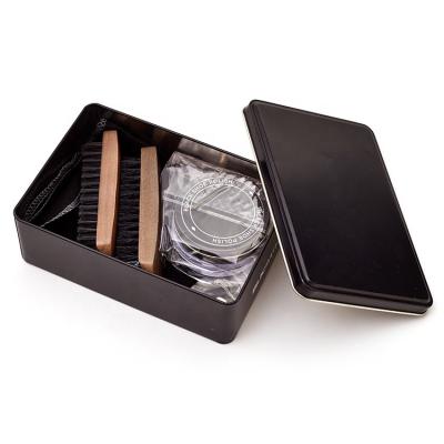 China Custom Logo Leather Shoe Brush Kit OEM Private Label Shoe Care Eco-friendly Wooden Cleaning Kit for sale