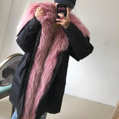 China Sustainable Wholesale Large Collar Custom Parka Jacket Women Coats Women Fur Trim Parka for sale