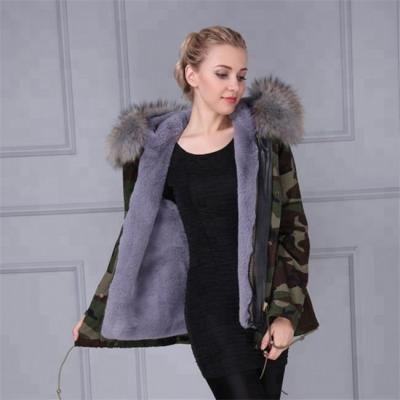 China Breathable Charming Washed Style Parka With Fur Lining Removable Faux Fur Hooded Parka Coat for sale