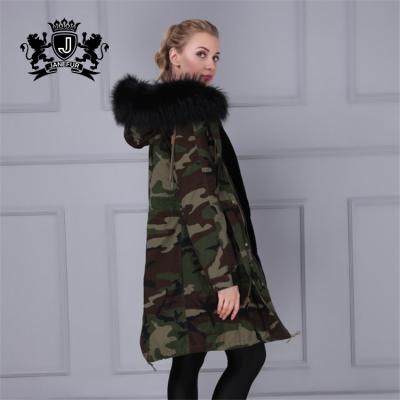 China Wholesale Breathable Fur Striped Coat Winter Warm Jacket With Extra Thick Fur Parka Fur Coating Jacket for sale