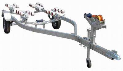 China Safe Galvanized Steel Boat Trailer 430cm Bass Boat Trailers With Hand Winch / Jack for sale
