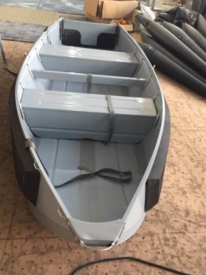 China Rowing folded full Aluminum rib boat with protective pontoons for sale