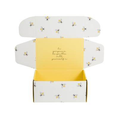 China Disposable Custom Printing Mailing Box Yellow Folding Subscription Mailer Box for sale
