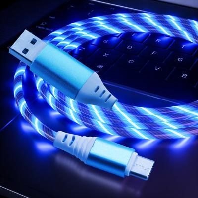 China Wholesale Magnetic Fast Charging Speed PVC Usb Fast Charging Cable Overflowing Light Phone Accessories Cable Usb Led Micro Lighting For Iphone for sale