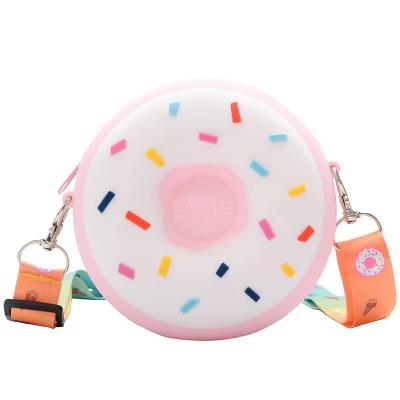 China Wholesale new children's fashion cross trend creative cartoon cute parent-child silicone bag donut coin purse for sale