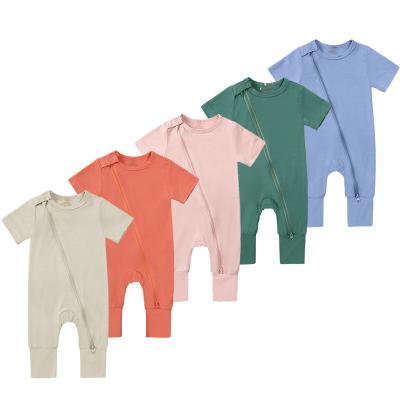 China Breathble Color Cozy Farm Bamboo Fiber Newstyle Baby Clothes Sleeveless Unisex Baby Romper Infant Newcomers Clothing Back Bamboo Spandex for sale