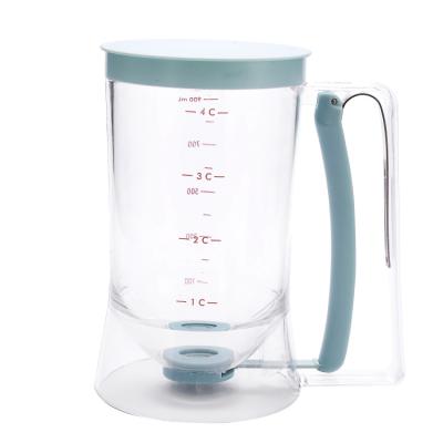 China Sustainable High Quality Household Baking Plastic Hand Held Cake Cupcake Pancake Batter Funnel Dispenser for sale