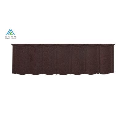 China Corrosion Resistance Galvalume Steel Plate Metal Roofing Tile Kajaria Tiles Red Color Stone Coated Metal Roofing Tile for sale