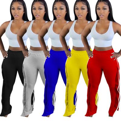 China 2021 QUICK DRY Autumn Winter Women Pants Long Sleeve Stretch Drawstring Pants Bodycon Ruffle Pants For Girls for sale