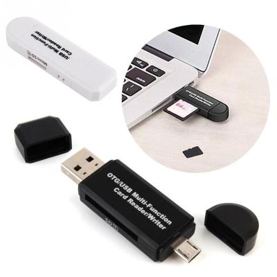 China Plastic High Speed Type C Card Reader OTG Writer Micro /USB 2 in 1 multi function tf memory card reader usb for sale