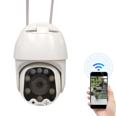China Small CCTV Built-in IP Camera 1080P PTZ Auto Siren HD Tracking Cameras Speed Outdoor Remote Control Dome PTZ Camera H.265 IP Camara for sale