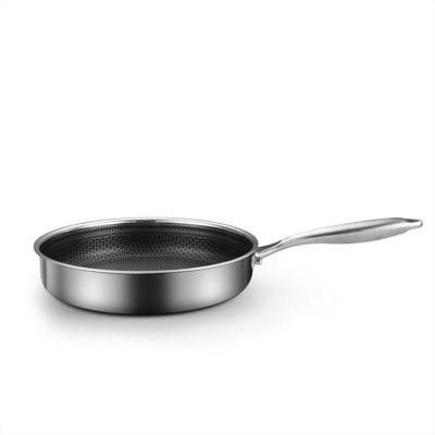 Cina Una maniglia in acciaio inossidabile 3 strati Padella antiaderente a nido di miele per utensili da cucina durevoli in vendita