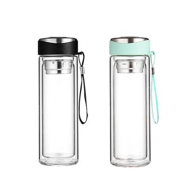 China Family-Friendly Clear Glass Sublimation Skinny Double No Leak Coffee Tumbler with Lid for sale