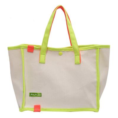 China Other Ladies Shoulder Bag Fashion Contrast Color Design Tote Bag Outdoor Larger Capacity Canvas Single Handbag for sale