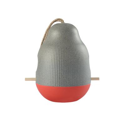 China Baike Eco Sustainable Water Resistant Hanging Natural Bamboo Birdfeeder Aviary for sale