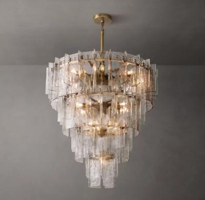China Brass Glass Antique Bronze Finish Vintage Farmhouse Chandelier 110-220V for sale