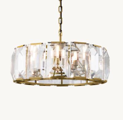 China Adjustable Voltage Round Drop Light Glass Accents Chandelier For Your Space for sale