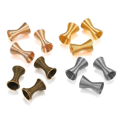 China DIY Earrings Bracelet Necklace 30pc/lot 12x7mm Metal Spring Beads Caps Spacer Spring Bezel Connector Mouths Jewelry Making Fittings Accessories DIY for sale