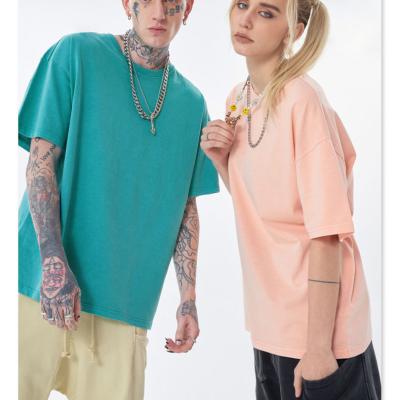 China Anti-wrinkle high weight wholesale custom washed o-neck t shirt 100% cotton men's vintage t-shirts hip hop for sale