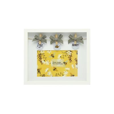 China Jinn Home Handmade 4x6 Inch Staple Photo Picture Frames White Wood With Matte Wall Display for sale