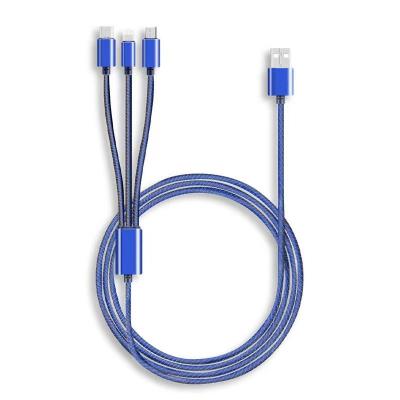 China MP3/MP4 Player Kurras 5a 3in1 Cowboy Data Cable Usb Charging Multi Charging Cable 3 in 1 Usb Cable for sale