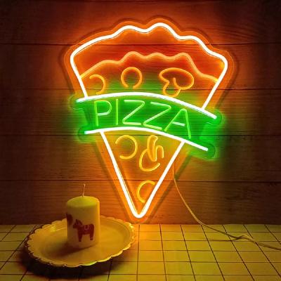 China Buildings Wholesale Acrylic Led Neon Light Battery Powered Rolling Stones Pizza Neon Sign for sale