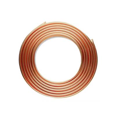 China 1/4 3/8 15m 10m 20m Refrigeration Copper Pancake Coil Insulation Pipe Soft Copper Air Tube For Air Conditioners for sale