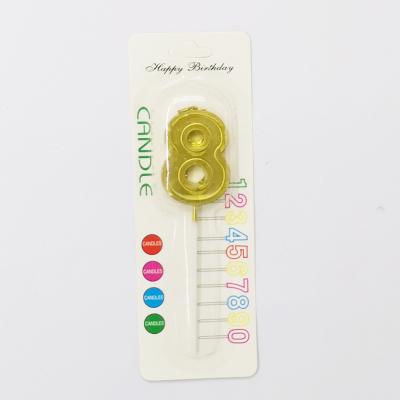 China Gold anniversary number flameless candles for birthday Cake Number Candle for sale