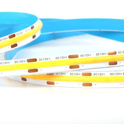 China Hot Sale 12v 24v Hotel Flexible Strip Rope Light Flex White Dotless Lux Flip Chip COB FOB Led Strip Lights for sale