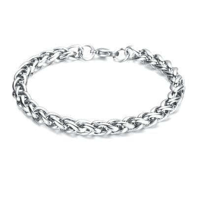 China FASHIONABLE Men's Titanium Steel Initials Women Stainless Steel Bracelet Men Simple Cuban Link Chain Bracelet for sale