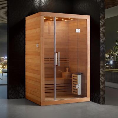 China Computer Control Panel Foshan Hemlock Red Cedar Sauna Room Traditional Sauna Room for sale