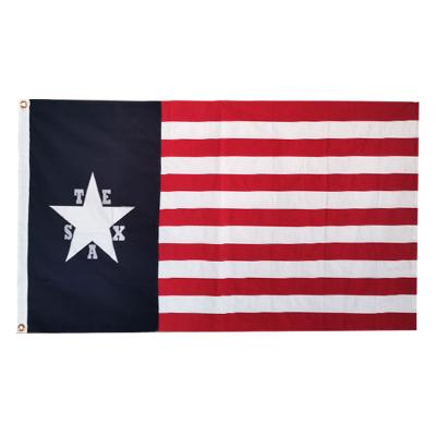 China Top Quality 100% Polyester / Nylon Hanging / Cotton Texas Sewn And Embroidery Flag for sale