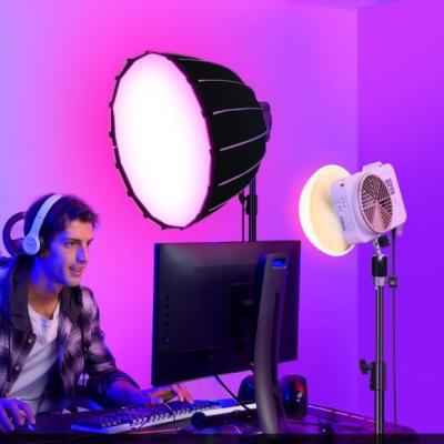 中国 RGB カラー コブ ビデオ LED フイル ライト ソフトボックス 2700k 7500k バッテリー駆動室内スタジオ照明キット 販売のため