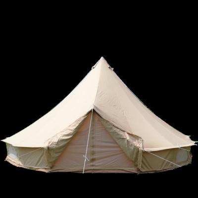 China 6m 5m 4m Glamping Tent Luxury Cotton Bell Canvas Tent Large Family Outdoor Waterproof Camping Tent Folding Marquee Luxury Folding Tent for sale