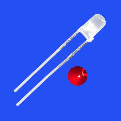 China 2.5Hz Diffused Foggy Lens 630nm Red Color LED Diode 30 Deg 3mm Through Hole Flash Blink LED for sale