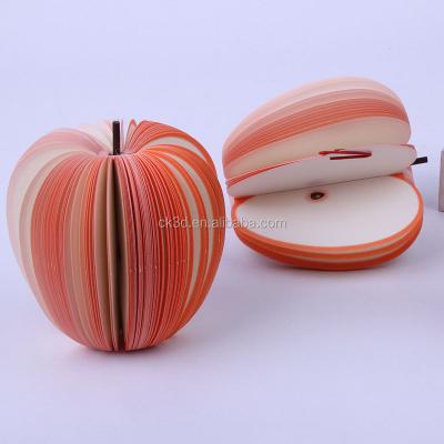 China Custom cute self-adhesive 3d fruit memo pads apple memo pads custom stationery for sale