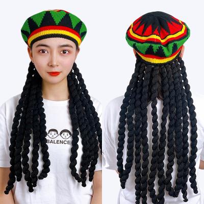 China VAST JOINT wholesale rasta women knitted beret hats with dreadlock mens fashion hats party christmas hats drop shipping for sale