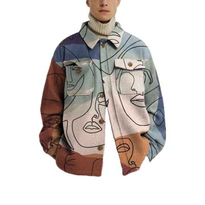 China 2021 new autumn fashion high quality coat windproof printing youthful long sleeve jacket for men for sale