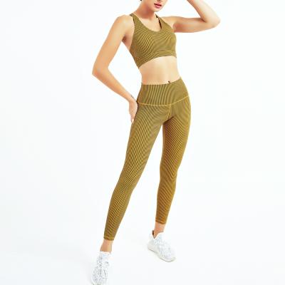 China Breathable yoga sets fitness women yoga pants sets gym workout sets clothing women gym activewear for sale