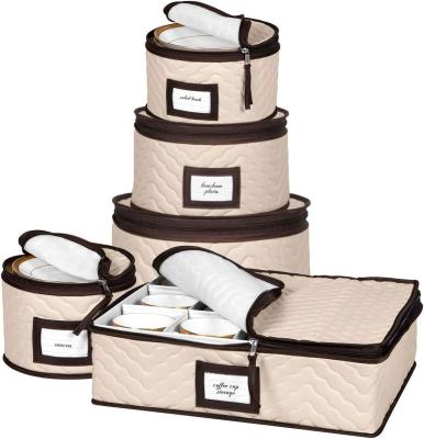 中国 China Storage Containers 5-Piece Set Moving Boxes For Dinnerware, Glasses, Plates, Mugs And Saucers Sturdy Quilted 販売のため