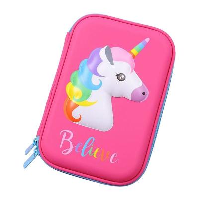 Cina ODM 60Pcs Unicorn EVA Pencil Case 3D che stampa Logo Pink Color in vendita