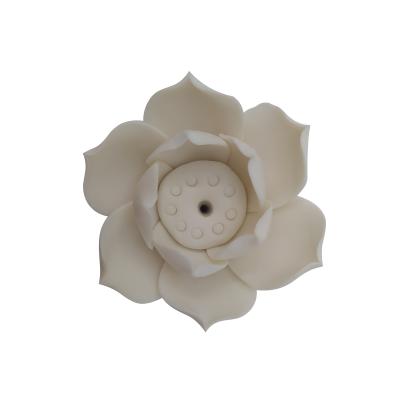 China White Lotus Shape Hot Sale Home Decoration Ceramic Candlestick Holders For Party for sale