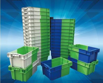 China Bi-Color Stack and Nest Plastic Container & Crate EU 600*400*300MM for sale