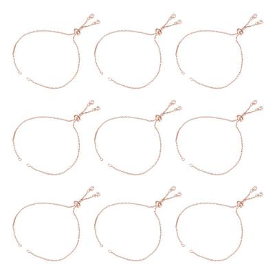China 304 stainless steel manufacture PandaHall UNICRAFTALE 10pcs Rose Gold Brass Slider Bracelet for sale