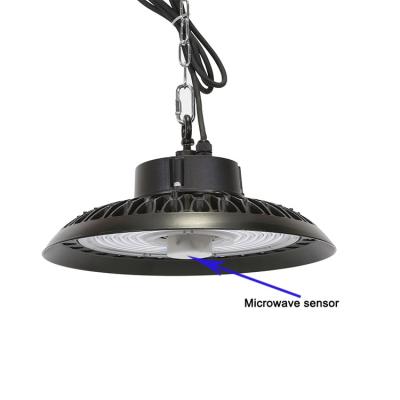 Chine La lumière d'auvent a mené la lumière 100w 150w de capteur de mouvement à micro-ondes de baie d'UFO Ip65 à vendre