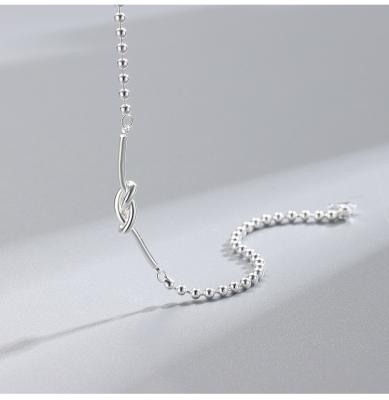 China Personality 925 Sterling Silver Love Knotted Beads Chain Bracelet Jewelry Minimalist Wholesale CLASSIC Gift for Her for sale