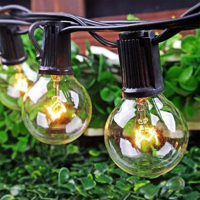 China Custom Led Edison Bulb Outdoor String Lights 25ft G40 E12 Base 2 Years Warranty for sale