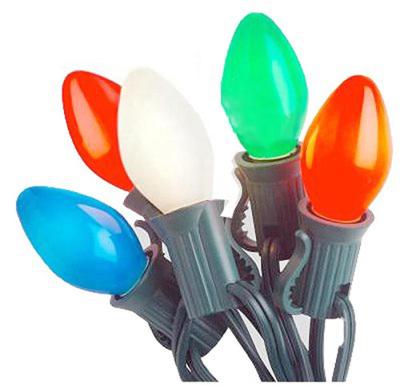 China 25ft Multi Color Christmas Lights C7 Ip44 For Holiday Party Wedding for sale