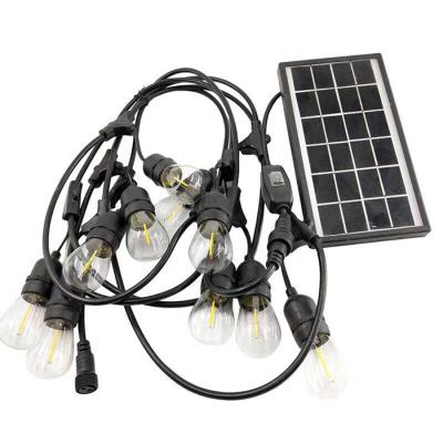 China Party Festival Solar Powered String Lights E27 Socket Solar Panel Warm White for sale