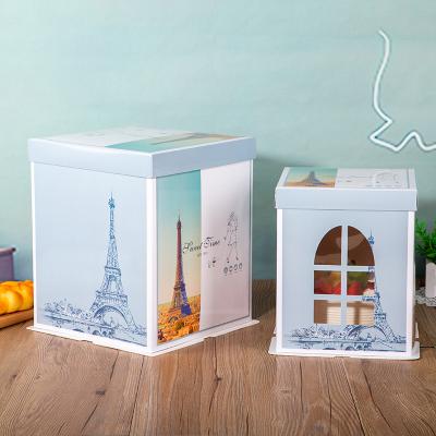 China Material Manufacturer Direct Sale Luxury Recycled Large Transparent Clear Square Cake Boxes With Window Clear for sale